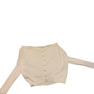 Eileen Fisher Women’s Oversized White Button Up Cardigan Size L